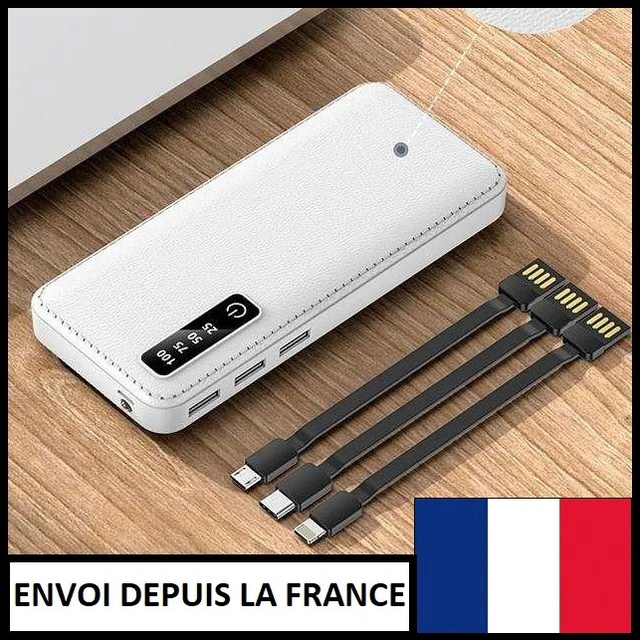 Power Bank 100000 MAh – Chargeur Externe Portable Avec 2 Ports USB (1A Et 2.1A) – Pour Téléphone Et Tablette