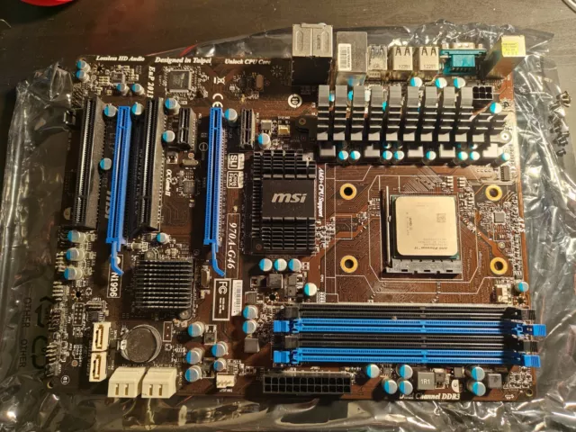 MSI 970A-G46, AM3+, AMD OC Genie II Motherboard With AMD Phenom II CPU