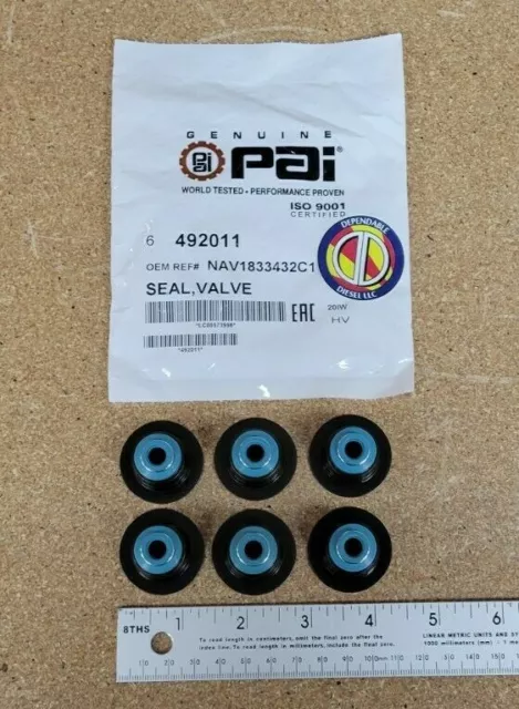Valve Stem Seal for International DT466E 570. Qty 6. PAI# 492011 Ref# 1833432C1