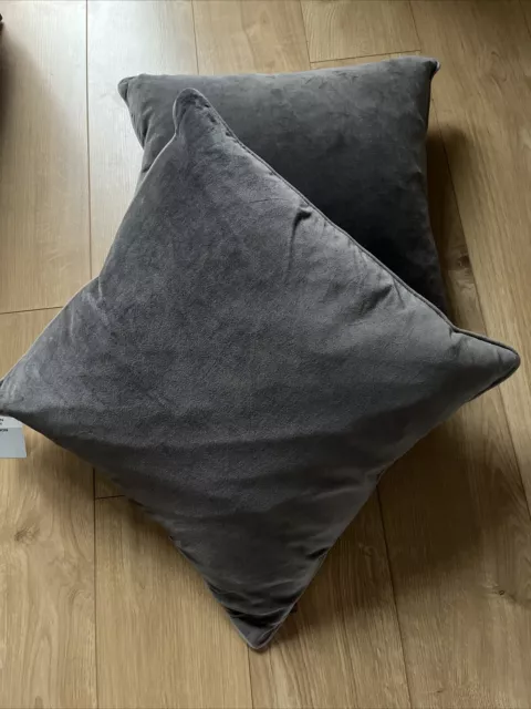 MARKS SPENCER 2 X Slate Grey Velvet Cushions Size 48 X 48 cm BNWT 25.00 PicClick UK