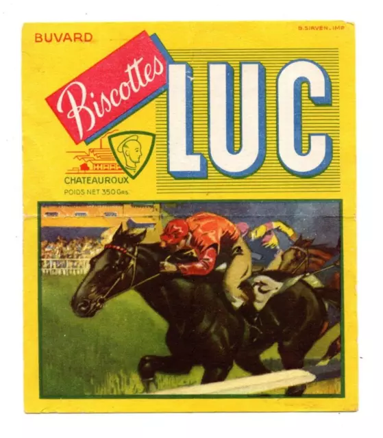 BUVARD -  Biscottes LUC. Hippodrome; course chevaux. BE (CLA109)