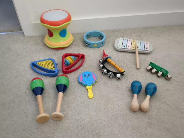 Musical Instrument Sensory Activity Toy Bundle Inc Tambourine, Hand Bells & More