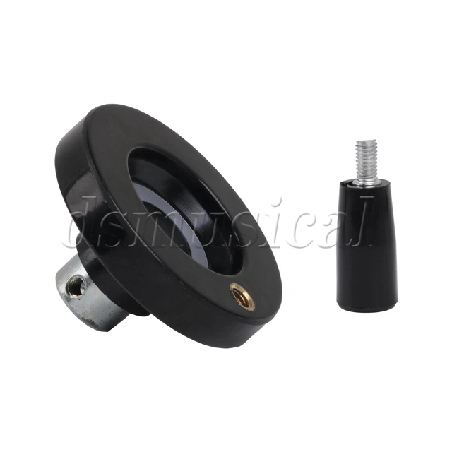 5Sets Black 63x8mm Machine Milling Handwheel with Revolving Handle Grip