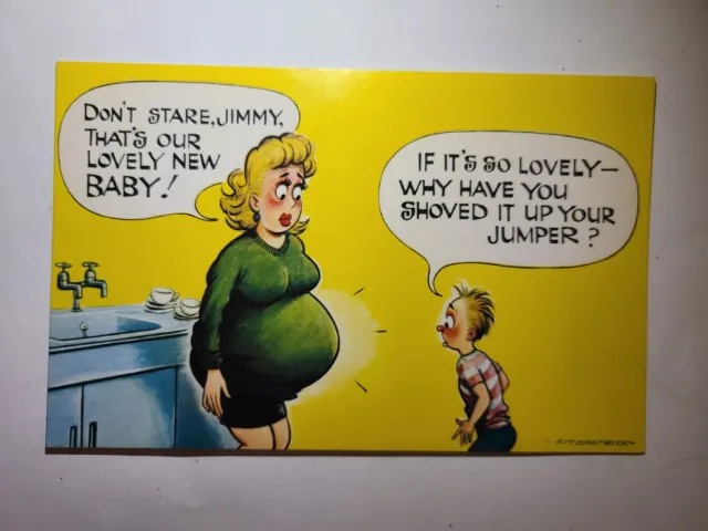 Vintage Postcard Funny Novelty Rude Bamforth Comic Unused Pregnant Mom 5 59 Picclick