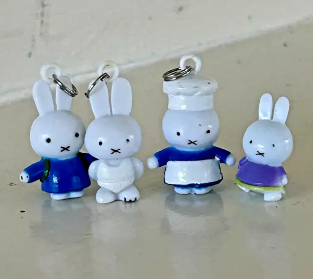 4 x Miffy Mercis BV Mascot Mini Figure Doll Toys Anime character Rare Tiny