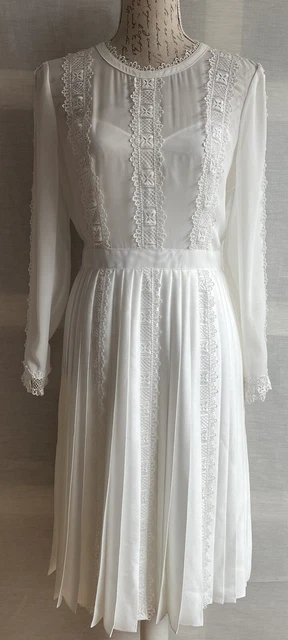 TED BAKER DIANNAH Bridal Lace Trim Pleated Skirt Dress Size 2 UK 10 Never Worn 99.99 PicClick UK