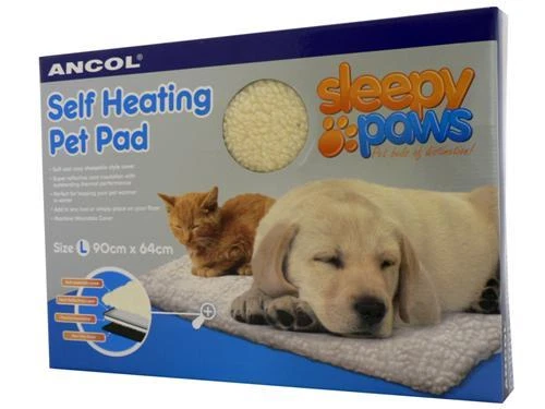 Ancol Sleepy Paws Self Heating Pet Pad Dog Cat Warm Soft Sheepskin Bed Rug S M L