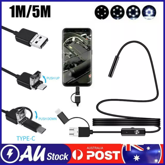 USB Endoscope Borescope Inspection Tube HD Camera For Android Mobile Phone 7mm