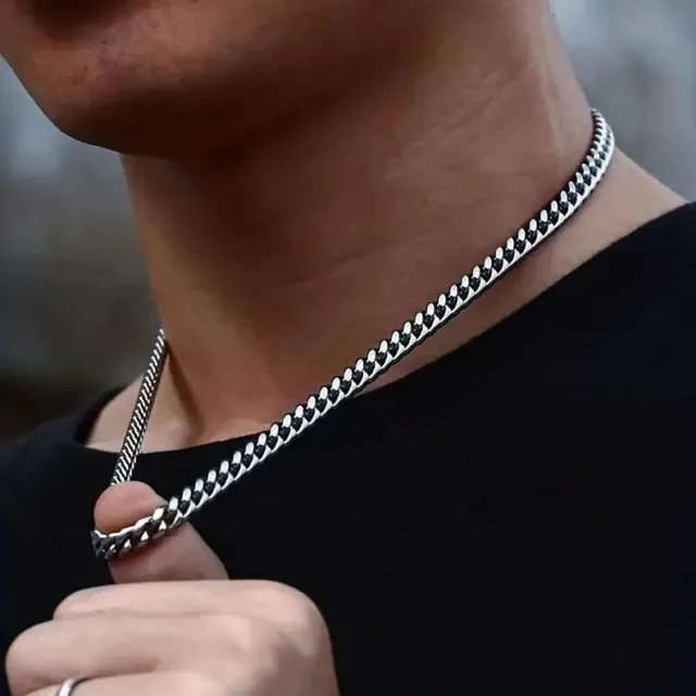 Titanium Steel Men's Necklace Stainless Steel Cuban Chain
