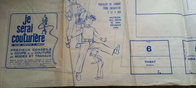 Patron De Couture Ancien MODES ET TRAVAUX - Tailles 2 Ans Et 4 Ans - Occasion