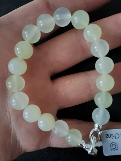 110cts Xiuyan Serpentine (The Original Jade) Bracelet, White Topaz,with St....