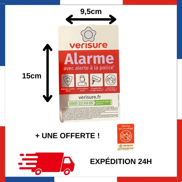Variure P500 AUTOCOLLANT NEUF 4 x 2,5 cm Verisure Alarme 24h/24 millésime 2024 EUR 6 ...