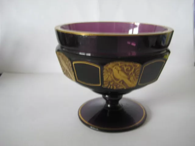 MOSER?  KARLSBAD GLAS VIOLETT  mit Gold