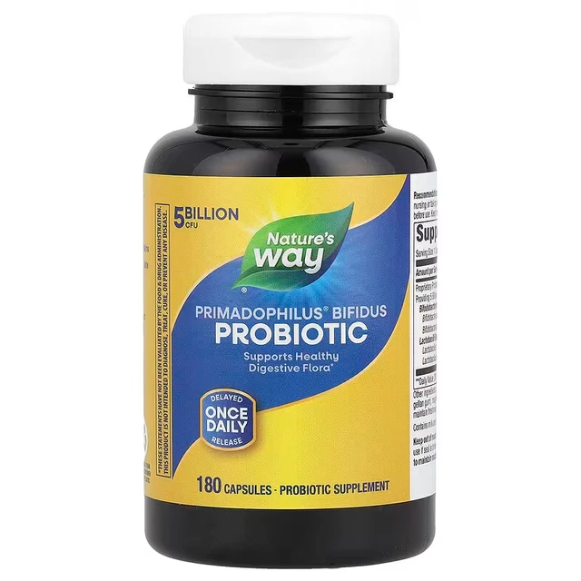 NATURE'S WAY,PRIMADOPHILUS BIFIDUS Probiotic,5Billion CFU,180Caps ...