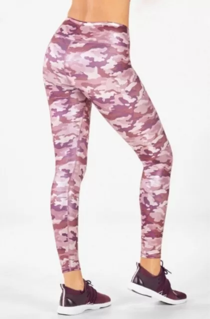 Fabletics Define Powerhold High Waisted Glitter Foil Tight Leggings Camo XS