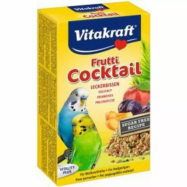 Vitakraft Fruit Cocktail Bird Seed Snack Sugar Free Treat for Budgies 200g Pack