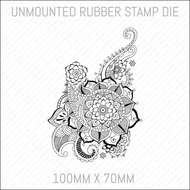 Henna Mehndi Floral Unmounted Rubber Stamp Die Card Making Scrapbooking - ST0512