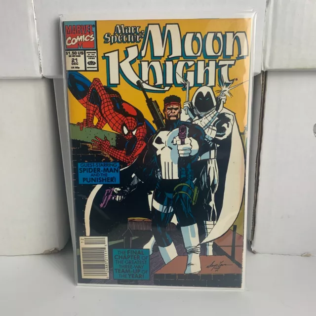 Marc Spector Moon Knight #21 (1989) - 9.2 NM- *Spider Man/Punisher* Newsstand