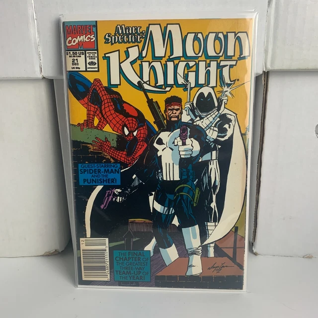 Marc Spector Moon Knight #21 (1989) - 9.2 NM- *Spider Man/Punisher* Newsstand