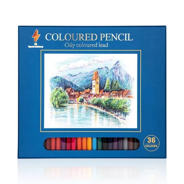 36  Color Pencils Drawing Kit sketching Oil Base Professional Grade Vibrant set