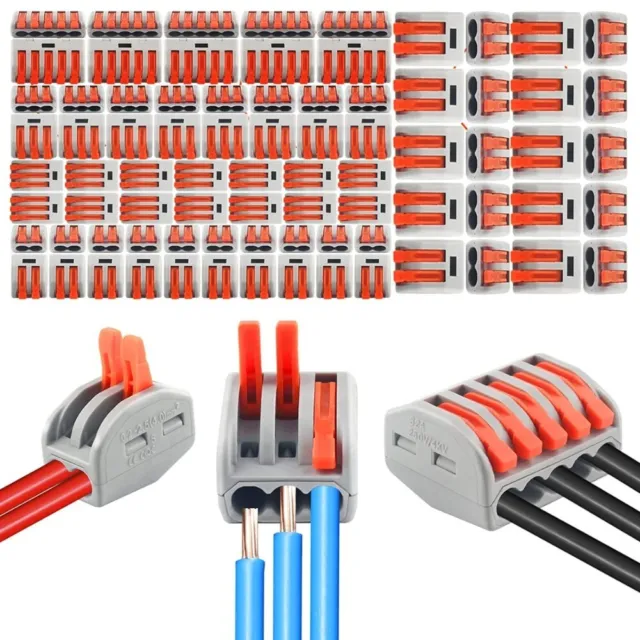 x60 Connecteur Borne de Connexion Electrique 2-3-5 Entrées Fil Cable Universel 2