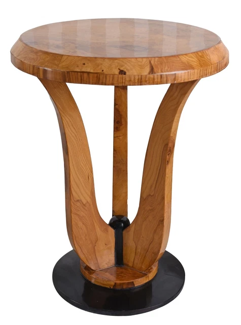 Art Déco Table Rond Incrustation D'Appoint Plateau à Thé Antique