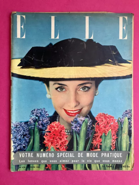 Magazine ELLE 12 mars 1951 Paris 276 vintage mode revue ancienne french