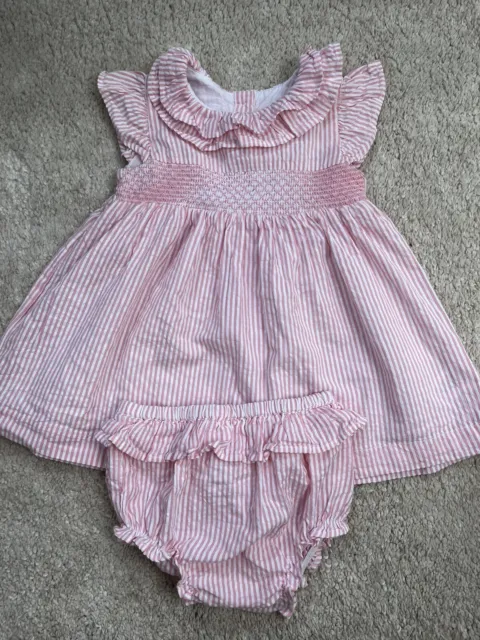 Matalan Baby Girls Summer Dress & Knickers Size 6-9 months 74cm 2 Piece Set