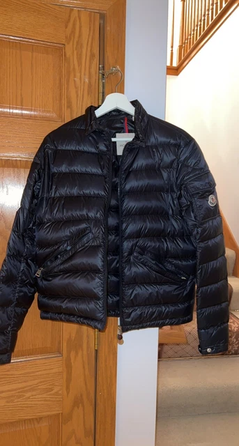 MONCLER VIANNE GIUBBOTTO Jacket With Goat Fur Hood And wool trim 