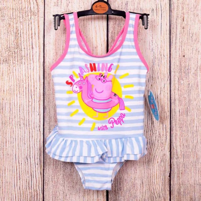 Costume da bagno Peppa Pig nuovo con etichette bambina 4-5 anni costume da nuoto combinazione spedizione