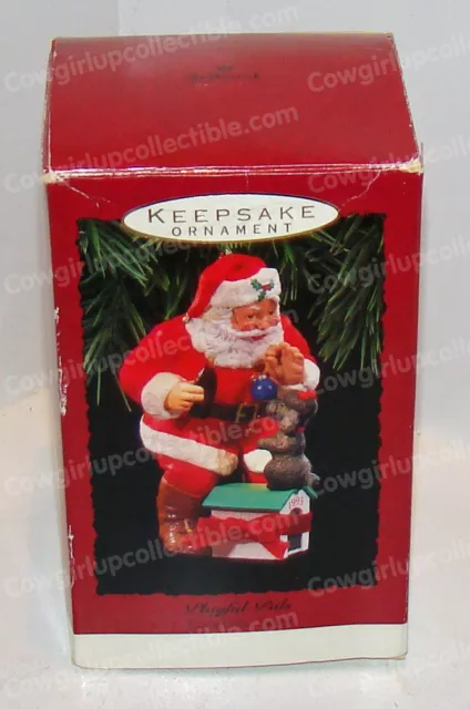 Coca-Cola Playful Pals Ornament (Coke by Hallmark, QX574-2) 1993 (Santa, Poodle)