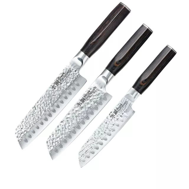 Baccarat Damashiro Emperor 3 Piece Santoku Knife Starter Set Brand New