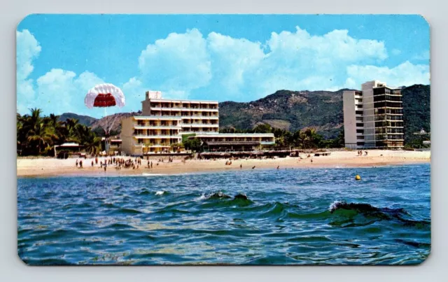 Parachutism Costero Hotel Acapulco Gro Mexico Postcard UNP VTG Unused Vintage