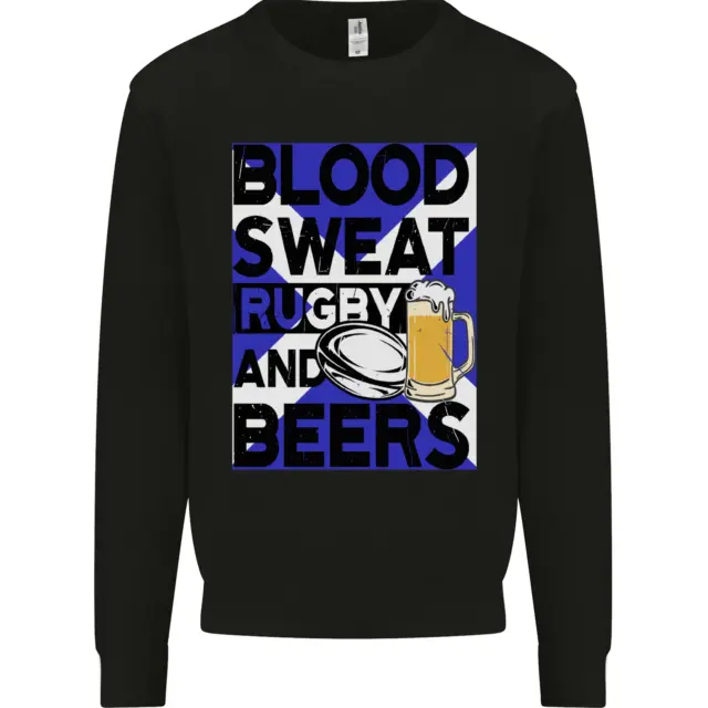 Blood Sweat Rugby and Beers Scotland Funny Mens Sweatshirt Jumper