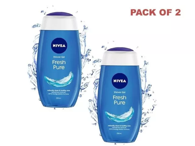 Nivea Fresh Pure Gel De Ducha 250 ml Con Minerales Marinos Y Frescos Pack De 2