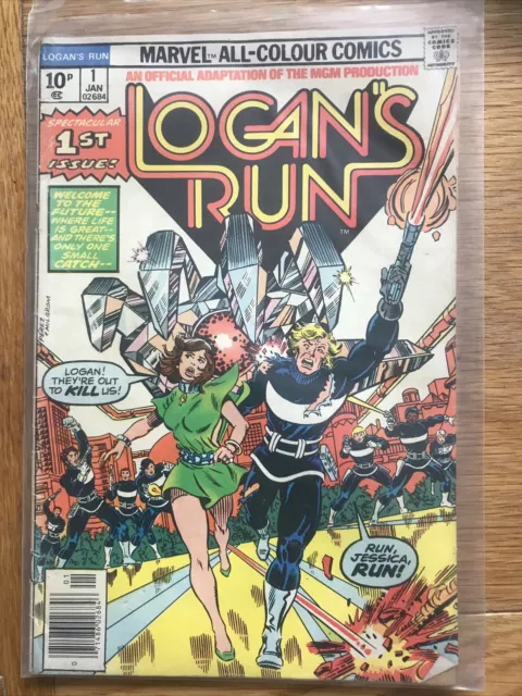 Logans Run #1 1976 Marvel Comics Pence Variant