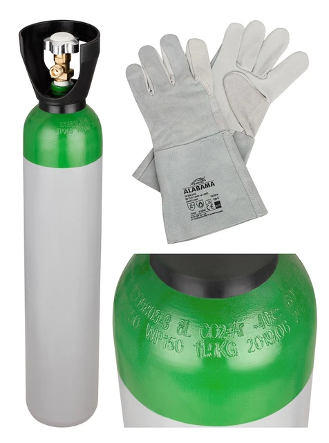 Bouteille De Gaz Mixte Soudage MIG/MAG 10 Litres - 82% Argon + CO2, Volume 2.3 M³