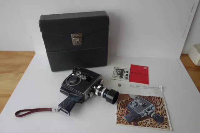 Vintage cine camera Bolex K2 with carry case and instructions 1960s