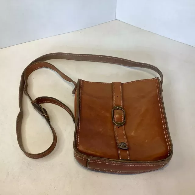 Patricia Nash Leather Venezia Pouch Crossbody Bag Purse Brown