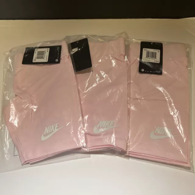 NEW, 3 Pairs Girls Nike Pink 6X Compression Shorts! #36JO63-A9Y Retails $18 Each