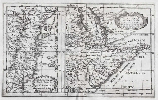 Eastern Africa East Africa Ethiopia Somalia Kenya Eritrea Map Card Sanson 1680