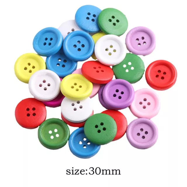 Durable Wooden Buttons for Sewing and DIY Projects 10pcs 4 Holes Various Sizes