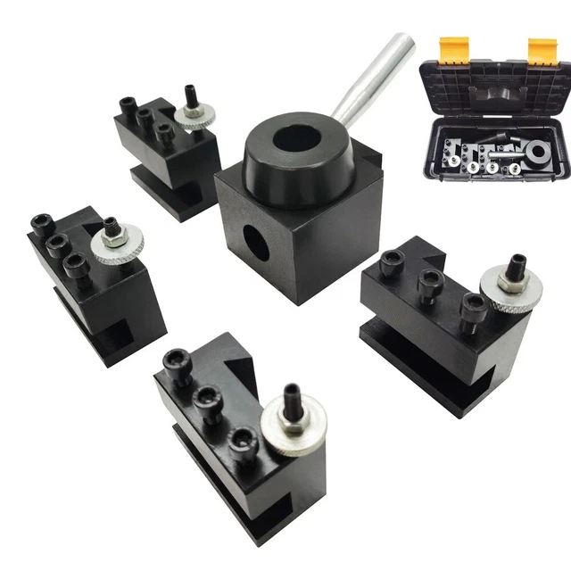 5Pcs Wedge Type Quick Change Tool Post Holder Set For Lathe 0.59" Toolholding