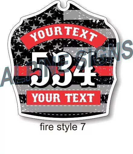 Fire Helmet Shield sticker - Thin Red Line - Style 7 - Custom just for You!