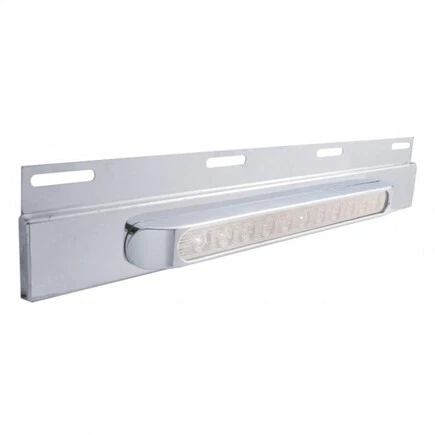 Top Mud Flap Plate With 11 LED 17" Light Bar & Bezel-Amber LED/Clear Lens; 21427