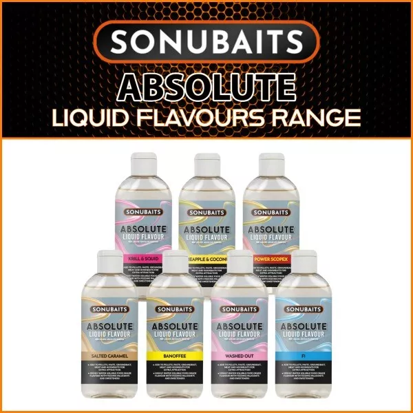 SONUBAITS ABSOLUTE LIQUID Flavour Fishing Bait Liquid Attractant - All  Flavours £5.99 - PicClick UK