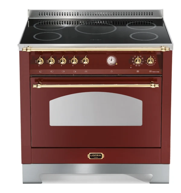 Lofra Dolcevita Rrg96Mft/5I Cucina 90X60 Rosso Burgundy 5 Zone Cottura Forno El