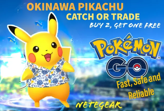 Pokémon Go OKINAWA PIKACHU✔️ TRADE✔️Buy 2, Get 1 FREE✔️