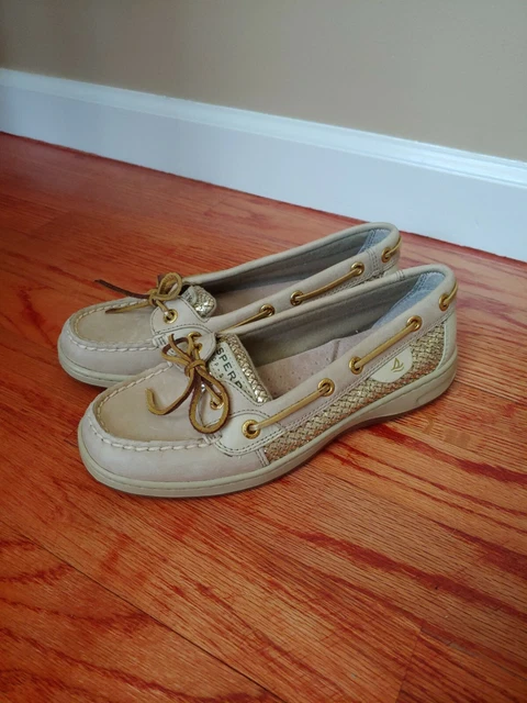 Sperry Top Sider Angelfish Gold Glitter Boat Shoes Women’s  Sz 6 M 9101759