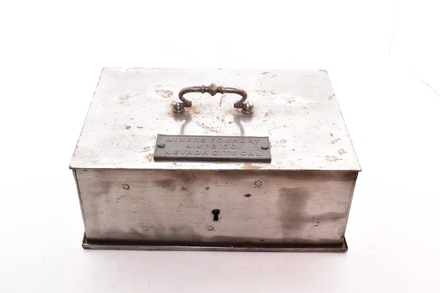 Antique Gold Rush Era Miners Strong Box Money Safe Skeleton Key Lock